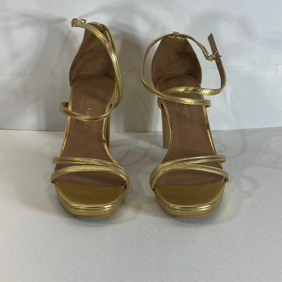 CHINESE LAUNDRY Women's Gold Metallic Taryn Strappy Square-Toe Sandals SZ 9 - Picture 3 of 12